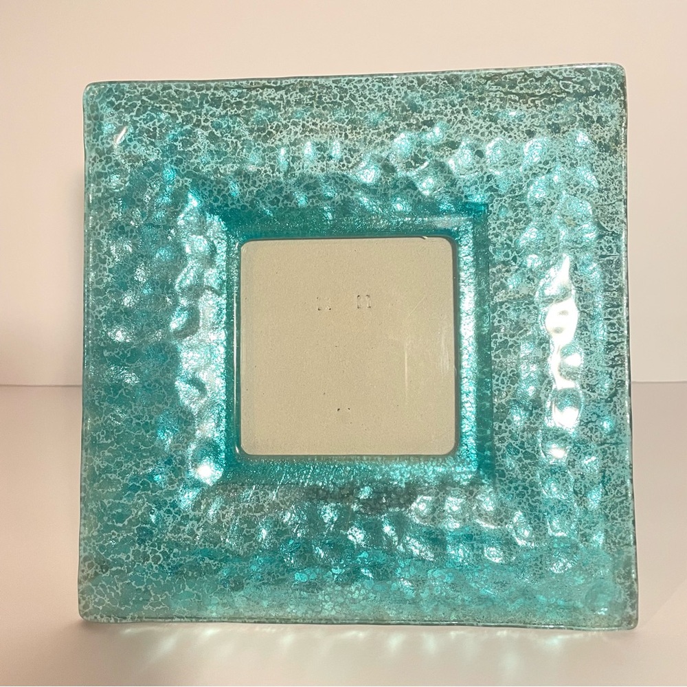 Cynthia Rowley Textured Blue Teal Glass Picture Frame